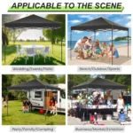 Folding Gazebo 3x3m Outdoor Garden Gazebo Waterproof Professional Reception Tent With 4 Side Wall Pop Up Gazebo Tent UV 50+ - Image 6