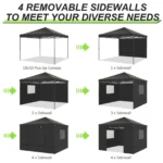 Folding Gazebo 3x3m Outdoor Garden Gazebo Waterproof Professional Reception Tent With 4 Side Wall Pop Up Gazebo Tent UV 50+ - Image 3