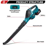 ONEVAN 5500W Brushless Electric Air Blower Cordless Dust Leaf Blowing Garden Cleaning Violent Power Tool For Makita Battery Pin - Image 2