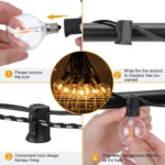 GANRILAND 65FT Outdoor Garland String Lights Dimmable E12 Sockets G40 Globe Led Bulb Connectable Gard Decor Fairy Light Chain - Image 4