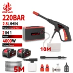 ONEVAN 220Bar 4000W Electric Cordless Pressure Washer Multifunctional Car Washing Garden Watering Tools For Makita Battery Pin