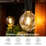 GANRILAND 65FT Outdoor Garland String Lights Dimmable E12 Sockets G40 Globe Led Bulb Connectable Gard Decor Fairy Light Chain - Image 2