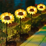 2023 New Creative Solar Sunflower Light Waterproof 20LED Yard Pathway Landscape Lawn Lamps Garden Decoration Outdoor Lighting