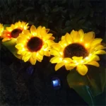 2023 New Creative Solar Sunflower Light Waterproof 20LED Yard Pathway Landscape Lawn Lamps Garden Decoration Outdoor Lighting - Image 4