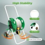 Garden Hose Reel Cart Holds 50m 1/2" Hose, Lightweight Portable Water Hose Storage with Wheels Crank for Patio Lawn Yard - Image 4