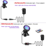 IP68 Waterproof Underwater LED Lights 12V RGB Multicolour Aquarium Light Garden Fountain Pond Fish Tank Swimming Pool Spot Lamp - Image 3