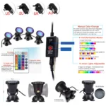 IP68 Waterproof Underwater LED Lights 12V RGB Multicolour Aquarium Light Garden Fountain Pond Fish Tank Swimming Pool Spot Lamp - Image 6