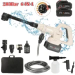 200Bar 3 Gears Brushless High Pressure Washer 6 IN 1 Car Washing Gun Garden Electric Water Spray Gun for Makita 18V Battery Pins