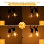 G40 Outdoor Garland String Lights Shatterproof Waterproof Plastic Led Bulb Vintage Connectable Patry Patio Decor Light Chain - Image 5