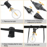 G40 Outdoor Garland String Lights Shatterproof Waterproof Plastic Led Bulb Vintage Connectable Patry Patio Decor Light Chain - Image 6