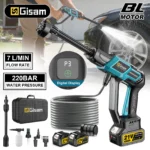 Gisam 220Bar Brushless Electric High Pressure Car Washer Gun Water Spray Gun Household Garden Tools For Makita 18v Battery Pin