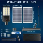 Solar Street Lights Outdoor Motion Sensor Light 8000W 800000LM 6500K Solar Security Flood Lights Solar Lamp for Yard, Road - Image 2