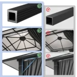 Devoko 3x3/3x4m Pavilion Waterproof Stable Winterproof Aluminum garden Pavilion Fixed Roof Protection UV - Image 5