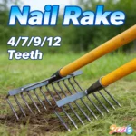 High Carbon Steel Nail Rake Multifunctional Garden Rake 4/7/9/12 Teeth Weeding Rake Loose Soil Nail Rake Agricultural Tools - Image 2