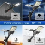 Solar Street Lights Outdoor Motion Sensor Light 8000W 800000LM 6500K Solar Security Flood Lights Solar Lamp for Yard, Road - Image 6