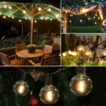 GANRILAND 65FT Outdoor Garland String Lights Dimmable E12 Sockets G40 Globe Led Bulb Connectable Gard Decor Fairy Light Chain - Image 6