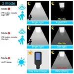 1~6PCS Solar Street Light LED Solar Garden Lamp 3Mode Outdoor Waterproof Motion Sensor Solar Wall Lighting For Patio Garden - Image 3