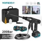 YOFIDRA 6 IN1 High Pressure Car Water Spray Gun 200Bar Cordless Garden Washing Machine Cleaner Power Tool For Makita Battery Pin