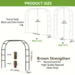 1pc, Metal Garden Arch, 100inch Large Size Heavy Duty Steel Frame Garden Arch With Gothic Style, Wedding Arch Lawn Rock Climbing - Image 3