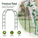1pc, Metal Garden Arch, 100inch Large Size Heavy Duty Steel Frame Garden Arch With Gothic Style, Wedding Arch Lawn Rock Climbing - Image 5