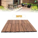 36 Pack Interlocking Deck Tiles, 12x12 Inch Wood Patio Flooring Tiles with Pe Backing for Balcony Garden Poolside - Image 2
