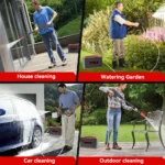 ONEVAN 220Bar 4000W Electric Cordless Pressure Washer Multifunctional Car Washing Garden Watering Tools For Makita Battery Pin - Image 6