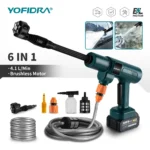YOFIDRA 3500W 200Bar Brushless Washer Water Gun 6 IN 1 Cordless Electric High Pressure Car Washer Garden For Makita Battery Pin