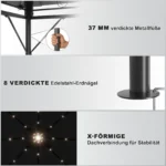 Devoko 3*3m Outdoor LED Light Pavilion Waterproof Sun Resistant Double Roof garden Roofing - Image 6