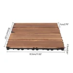 Interlocking Deck Tiles 30x30cm Carbonized Wood Floor Tiles Waterproof Non-slip Outdoor Flooring Tiles for Patio Balcony Garden - Image 6