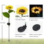 2023 New Creative Solar Sunflower Light Waterproof 20LED Yard Pathway Landscape Lawn Lamps Garden Decoration Outdoor Lighting - Image 6